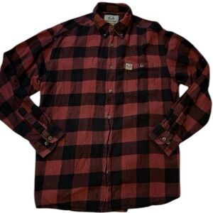 Men's Realtree Red and Black Lumberjack Flannel Size M